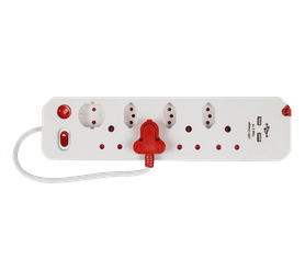Electricmate 8-Way Switched USB Multi-Plug White