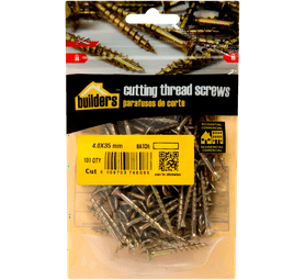 Build and Fix 100 x Cut Thread Screws 4 x 35 mm