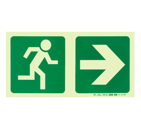 Parrot Products Photoluminescent E1 Running Man and Arrow Right Sign Green 190 mm