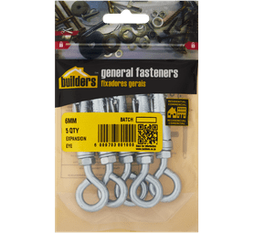 Build and Fix 5 x Expansion Eye Bolts 6 mm