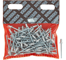 Eureka 100 x Aluminium Open Blind Rivets 4 x 6 mm