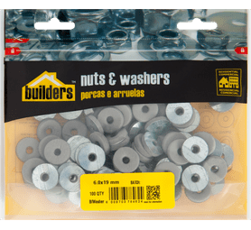 Build and Fix EVA 100 x Bond Washers Silver 6.0 x 19 mm