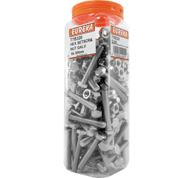 Eureka 80 x Galvanised Hex Screws and Nuts 8 x 50 mm