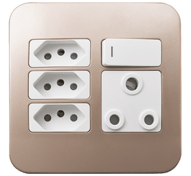 Veti Switch Plug 1x16a 3xeuro - White/Champ