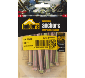 Build and Fix 8 x Sleeve Anchors 8 x 85 mm