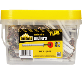 Build and Fix 450 x Plastic Nail in Anchors 6 x 70 mm