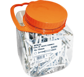 Eureka 6 x 70 mm Nail In White Rimmed 600 Pack