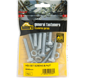 Build and Fix BP-SETN0840-10 10 x Hex Bolts and Nuts Set 8 x 40 mm