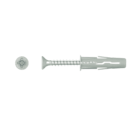 Rawlplug 8 x Nylon Expansion Plugs and Screws Silver 10 x 50 mm