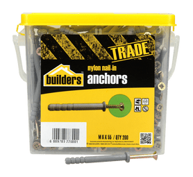 Build and Fix 200 x Nylon Nail in Anchors 6 x 55 mm