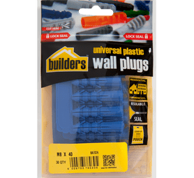 Build and Fix 30 x Wall Plugs 8 x 40 mm