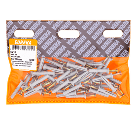Eureka 6V10 60 x Nail In Nylon Countersunk Grey 5 x 30 mm