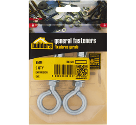 Build and Fix 2 x Expansion Eye Bolts 8 mm