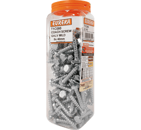 Eureka 8 x 40 mm Coach Screw Q140 Galvanised Mild