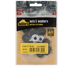 Build and Fix 72645 20 x Bonded Washers Silver 6 x 19 mm