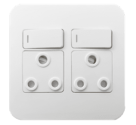 Veti Switch Plug Double - White (100 x 100mm)