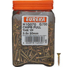 Eureka H1G070 3.5 x 20 mm Chipboard Screw Full 700 Pack
