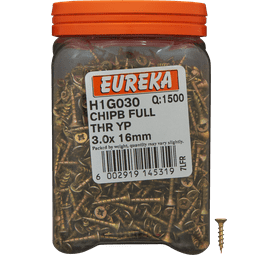 Eureka H1G030 3.0 x 16 mm Chipboard Screw Full 1500 Pack