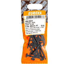 Eureka 25 x Coarse Thread Drywall Screws 3.9 x 30 mm