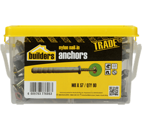 Build and Fix 60 x Nylon Nail in Anchors 8 x 57 mm