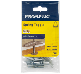 Rawlplug 6 x Spring Toggles and Screws 3 x 50 mm