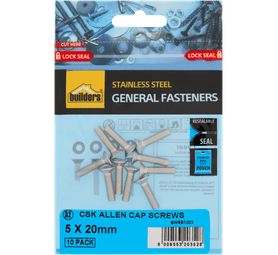 Build and Fix 10 x Countersunk Allen Cap Hex Socket Screws 5 x 20 mm