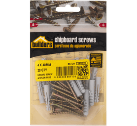 Build and Fix 20 x M6x30 mm Nylon Plugs and Screws 4 x 40 mm