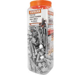 Eureka 8 x 50 mm Coach Screw Q100 Galvanised Mild
