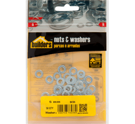 Build and Fix 50 x Galvanised Flat Washers Silver 5 mm