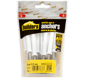 Build and Fix 20 x Plastic Nail in Anchors 8 x 57 mm