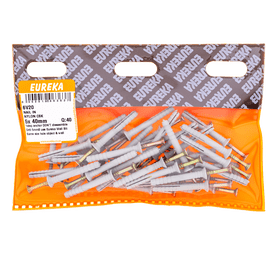 Eureka 6V20 5 x 40 mm Nail In Nylon Countersunk 40 Pack