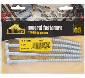 Build and Fix 5 x Coach Screws 10 x 150 mm 801949