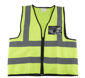 Pioneer Reflective Vest with Zip and ID Pouch Lime Large