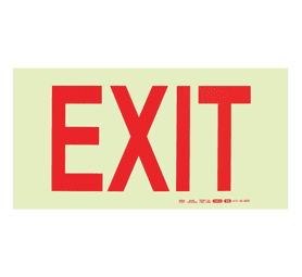 Parrot Products Photoluminescent E6 Exit Sign Red 190 mm