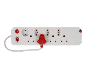 Electricmate Surge Protected 8 Way Multi Plug Black