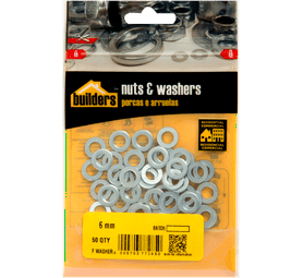 Build and Fix 72850 50 x Flat Washers Silver 6 mm