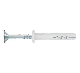 Rawlplug 30 x Hammer in Nylon Plugs and CSK Screws Silver 6 x 40 mm