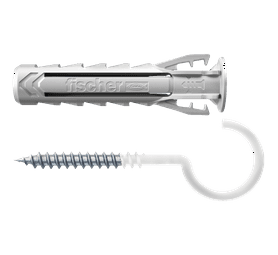 Fischer 4 x SX RH N K Plugs and Hook Screws 30 x 6 mm