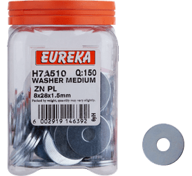 Eureka 150 x Medium Washers 8 x 28 x 1.5 mm
