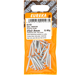 Eureka Fluted Flat Head Mason Nails 25 mm