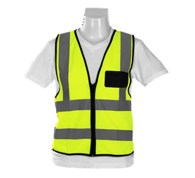 Pioneer Reflective Vest with Zip and ID Pouch Lime Medium
