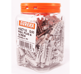 Eureka H3Z710 4.5 x 38 mm Wall Plug and Screw 80 Pack
