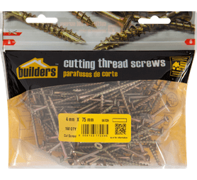 Build and Fix 150 x Cut Thread Screws 4 x 75 mm
