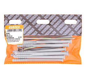 Eureka 6V80 8 x 120 mm Nail In Nylon Countersunk 10 Pack