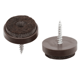 Safe Top Glides Plastic and Felt With Nail Brown 24 mm x 8 Pads
