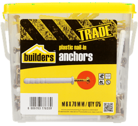 Build and Fix 175 x Nail In Anchor 70 x 6 x 6 mm