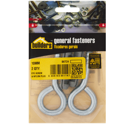 Build and Fix 2 x Eye Screws with Nylon Plugs 10 x 40 mm