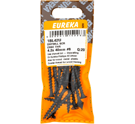 Eureka 20 x Coarse Thread Drywall Screws 4.2 x 40 mm