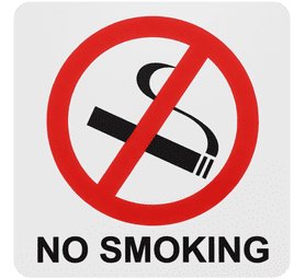 Parrot Products No Smoking Sign Red and White and Black 150 x 150 mm