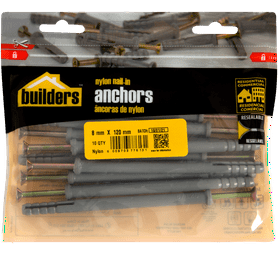 Build and Fix 10 x Nail In Anchor 120 x 8 x 8 mm